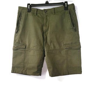 Mens Express Classic fit cargo shorts sz 31 Green Zipper Pockets Belt Loops
